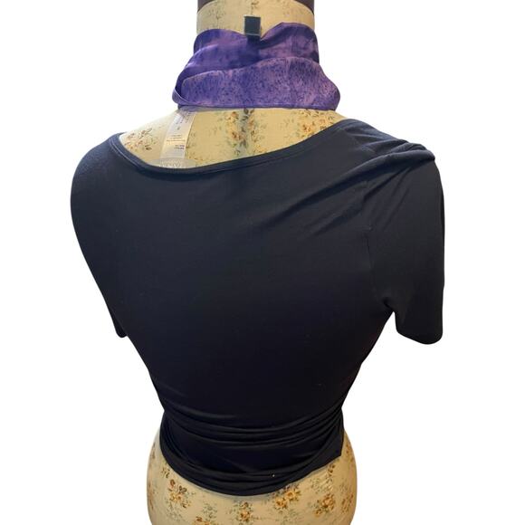 Hand Painted Purple Scarf Signed Art 60x12 Inches - Picture 5 of 6